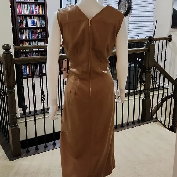 HOST PICK😍 Calvin klein faux leather dress NWT (Necklace NOT included). - Picture 5 of 10